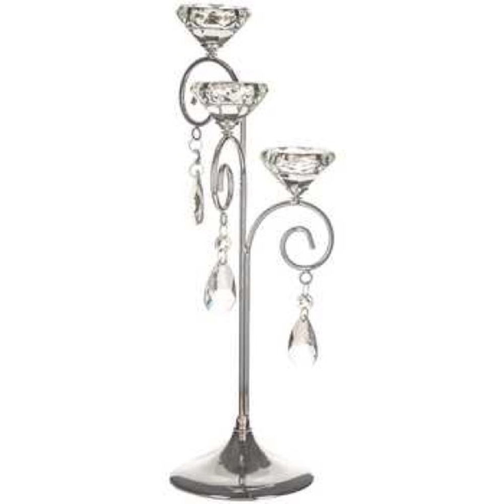 Three-Tier Crystal Tea Light Candle Holder